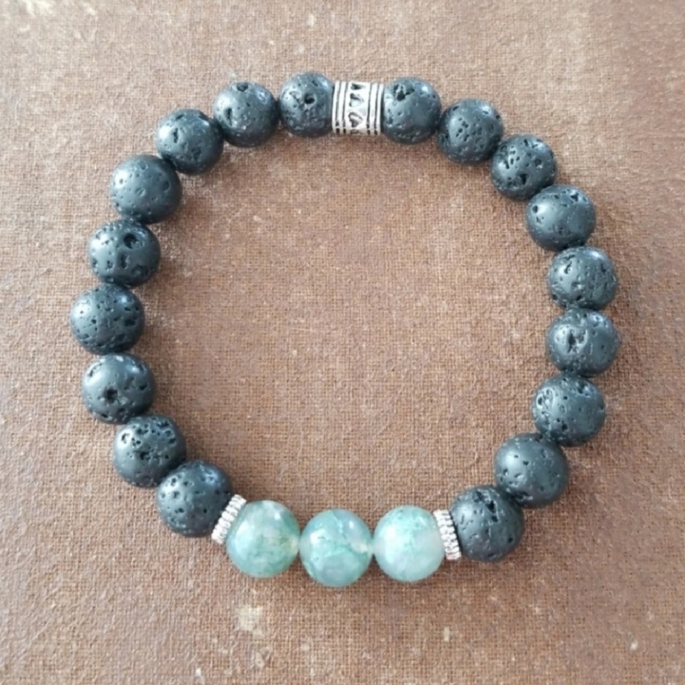 Black Lava Stone Beaded Bracelet